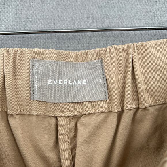 EVERLANE The Easy Pant Womens 2 Warm Khaki Tan Straight Leg Pull on Chino - Picture 9 of 14